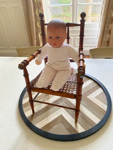 Chaise poupée cannage Napoléon III