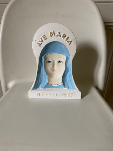 Buste plâtre Avé Maria Notre Dame de Lourdes vintage