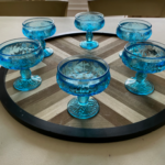 Coupes à glaces fruits vintage bleues