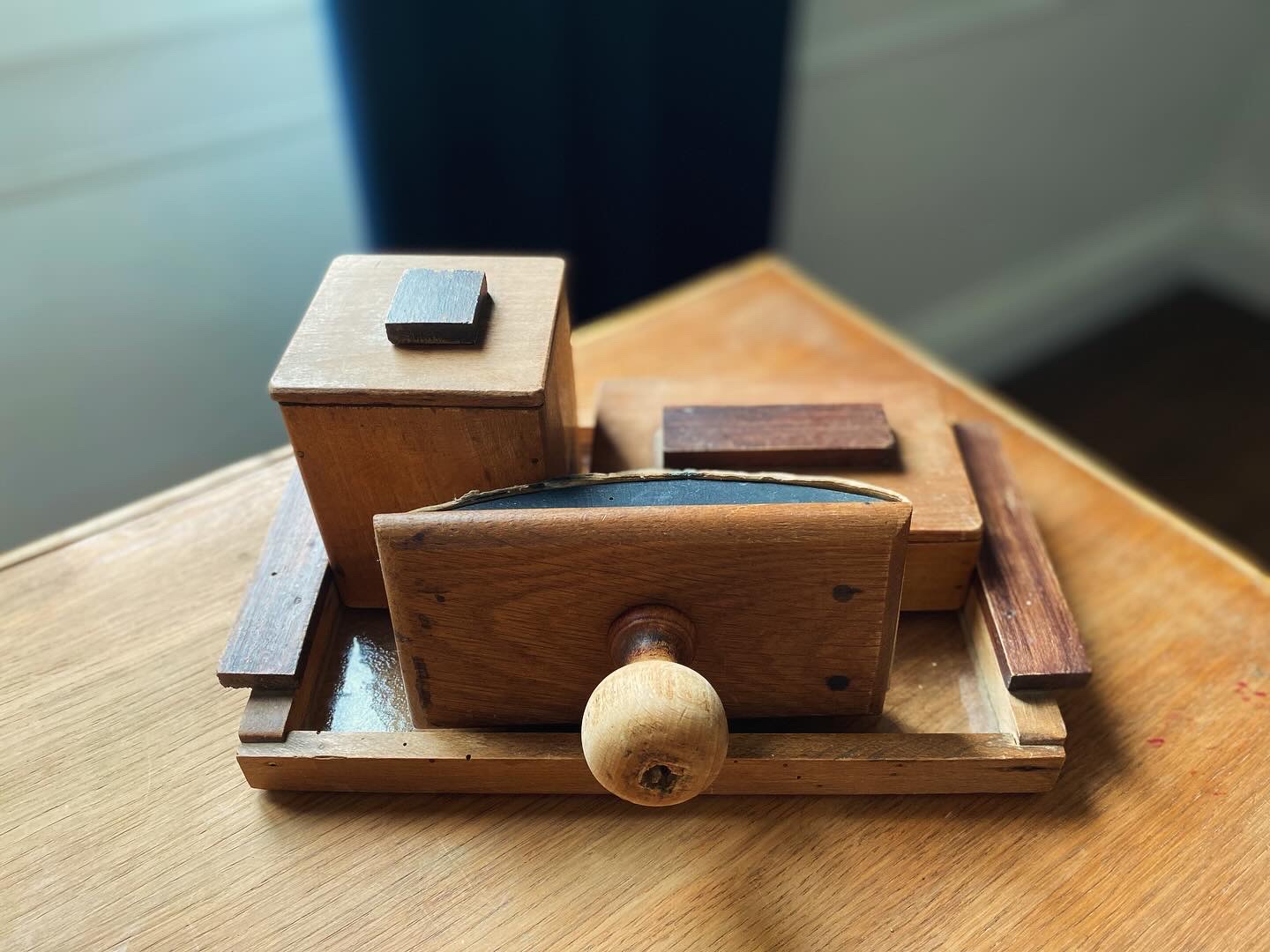 Set de bureau en bois vintage