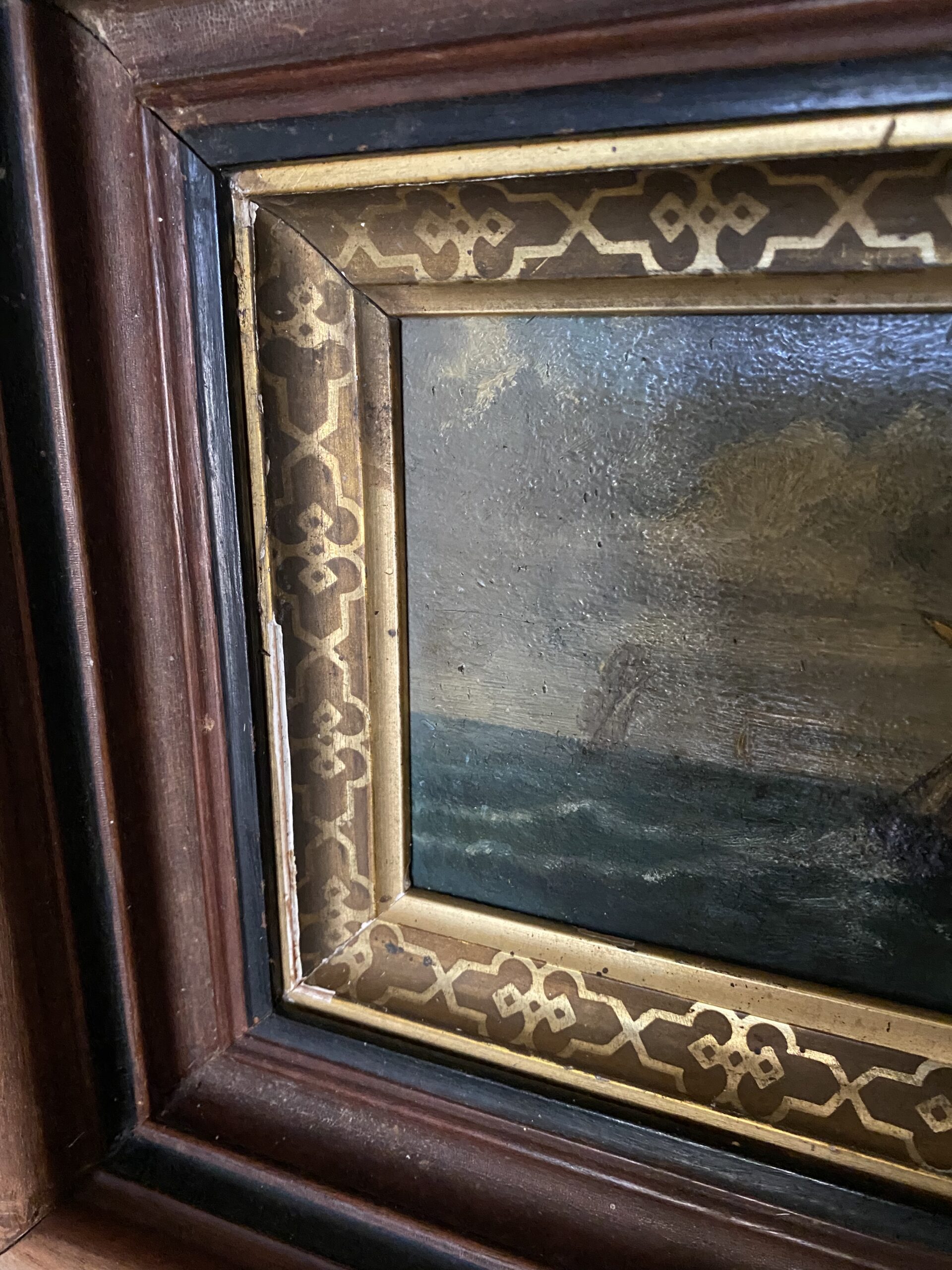 Tableau Marine ancienne Style pays du Nord