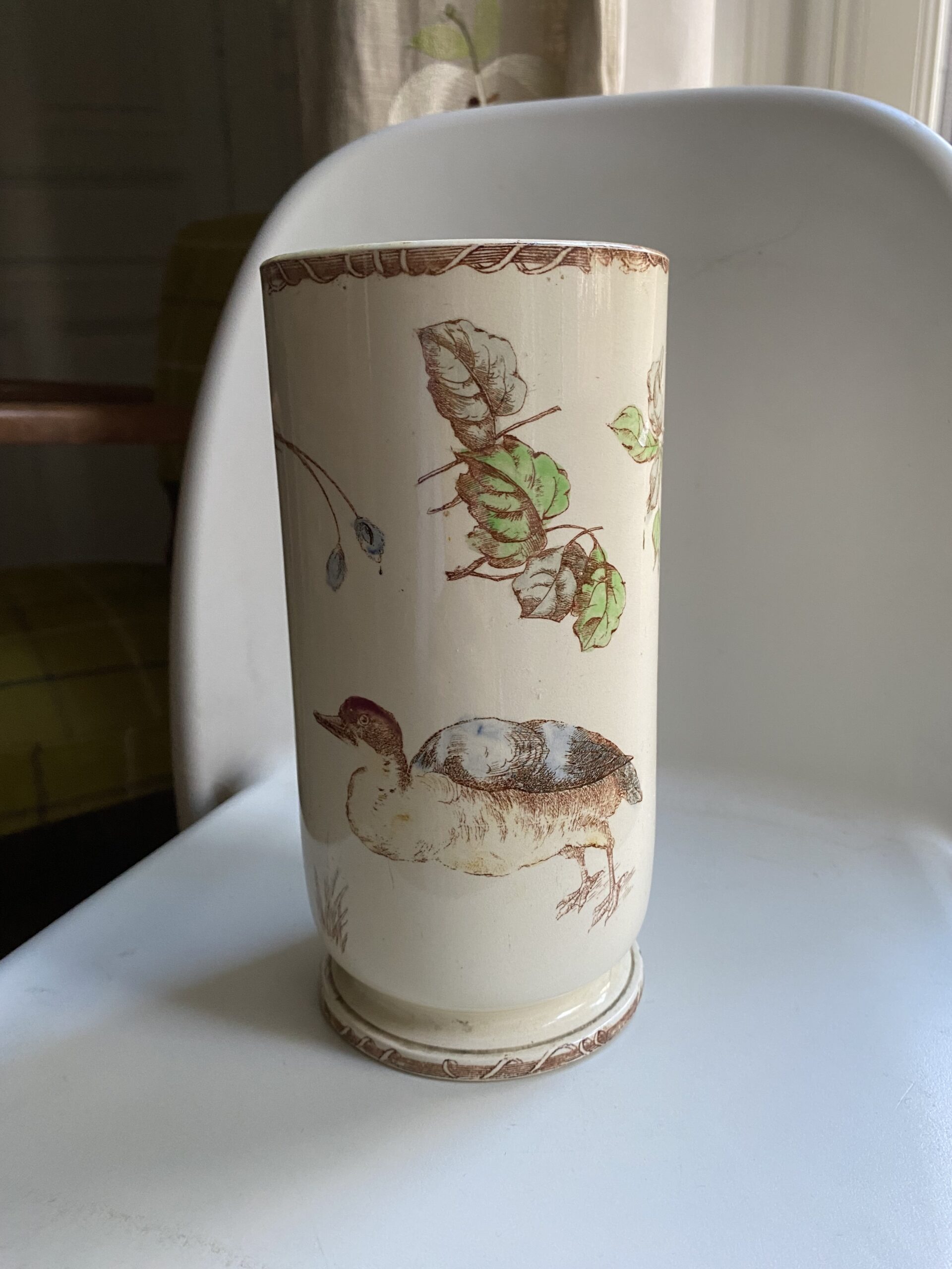 Vase aux oiseaux LUNEVILLE ancien