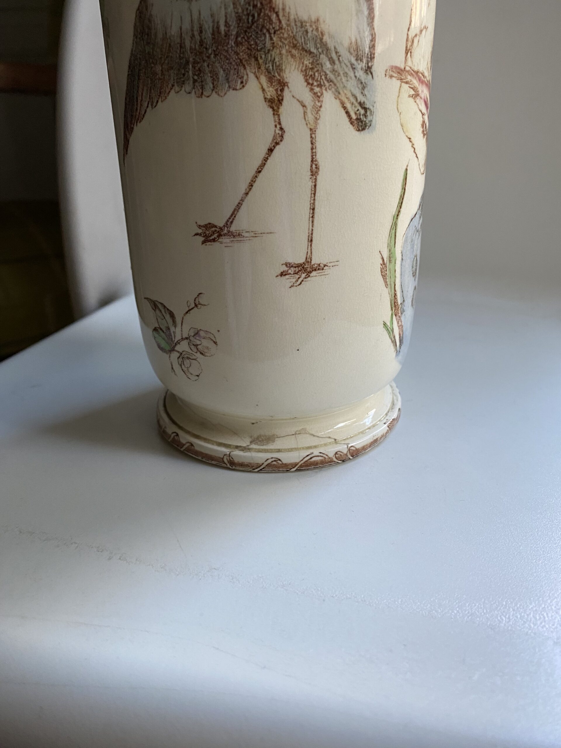 Vase aux oiseaux LUNEVILLE ancien