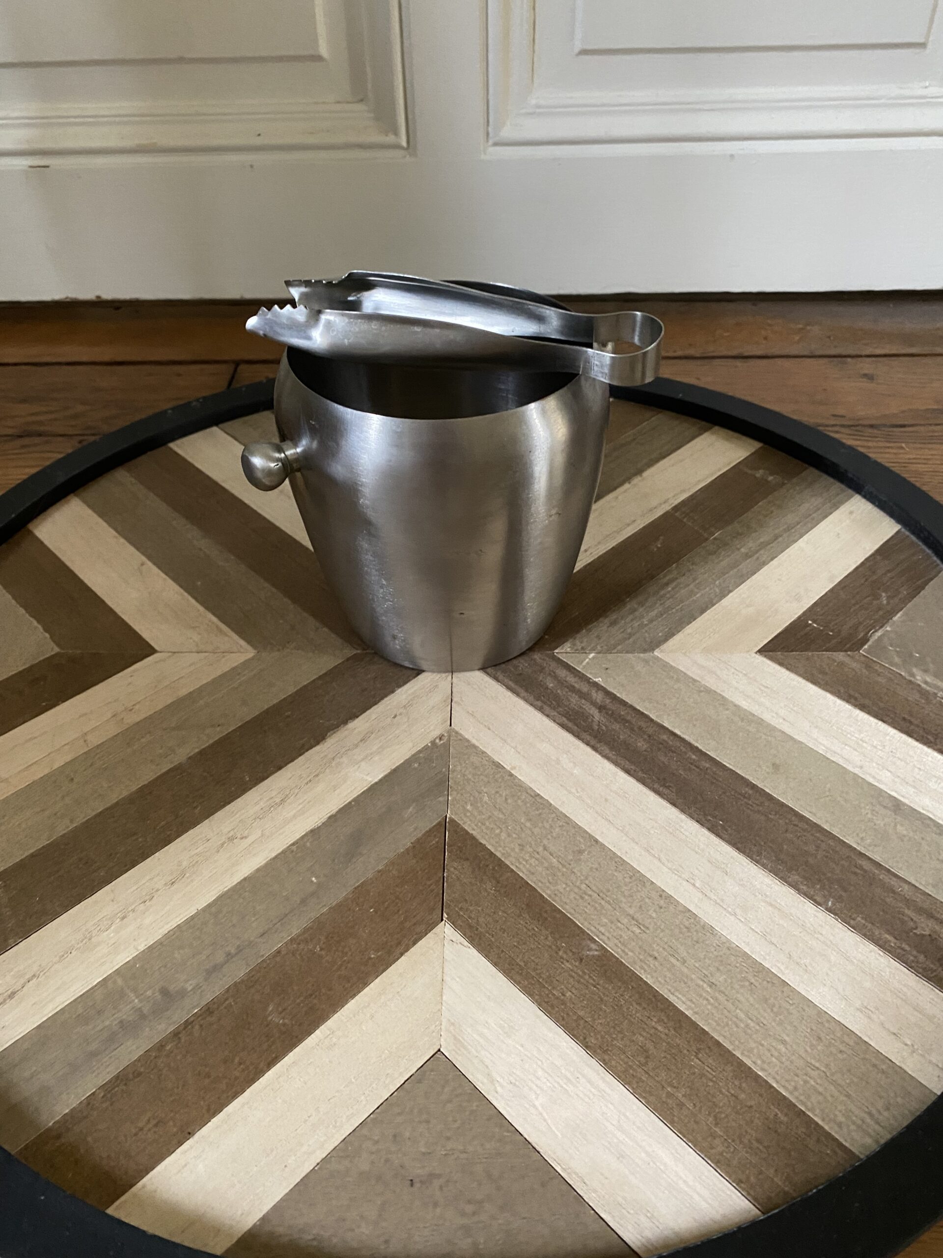 Seau à glaçons inoxydable vintage