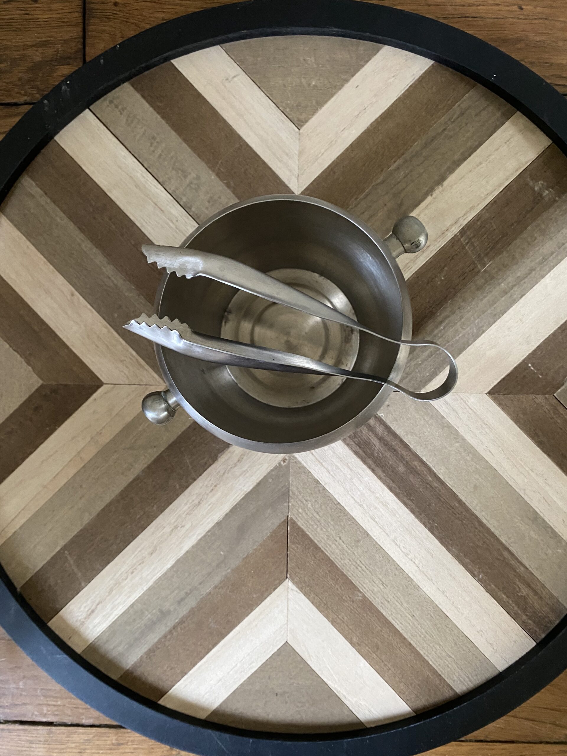 Seau à glaçons inoxydable vintage