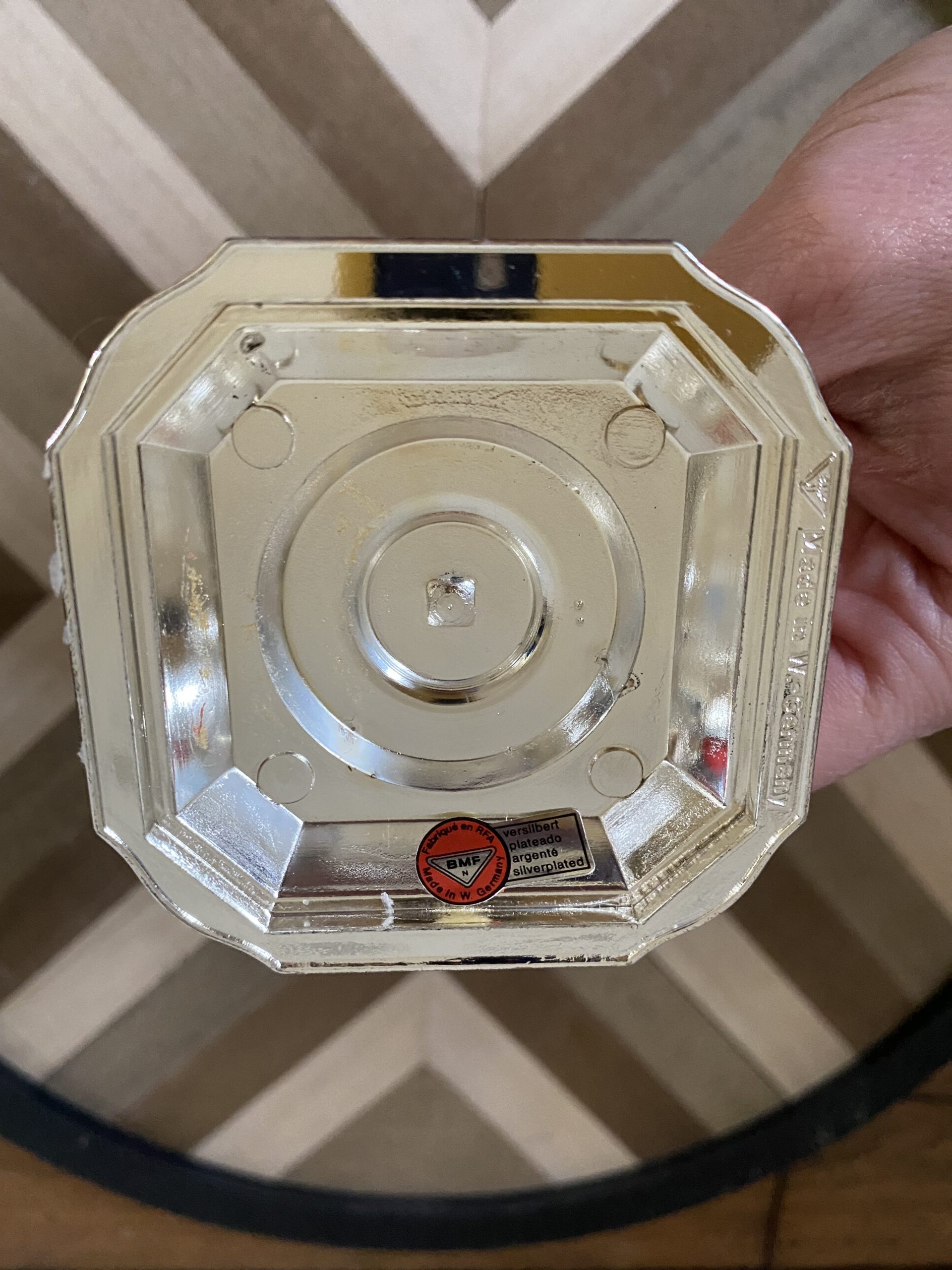 Bougeoir BMF Allemagne de l ouest vintage métal argenté