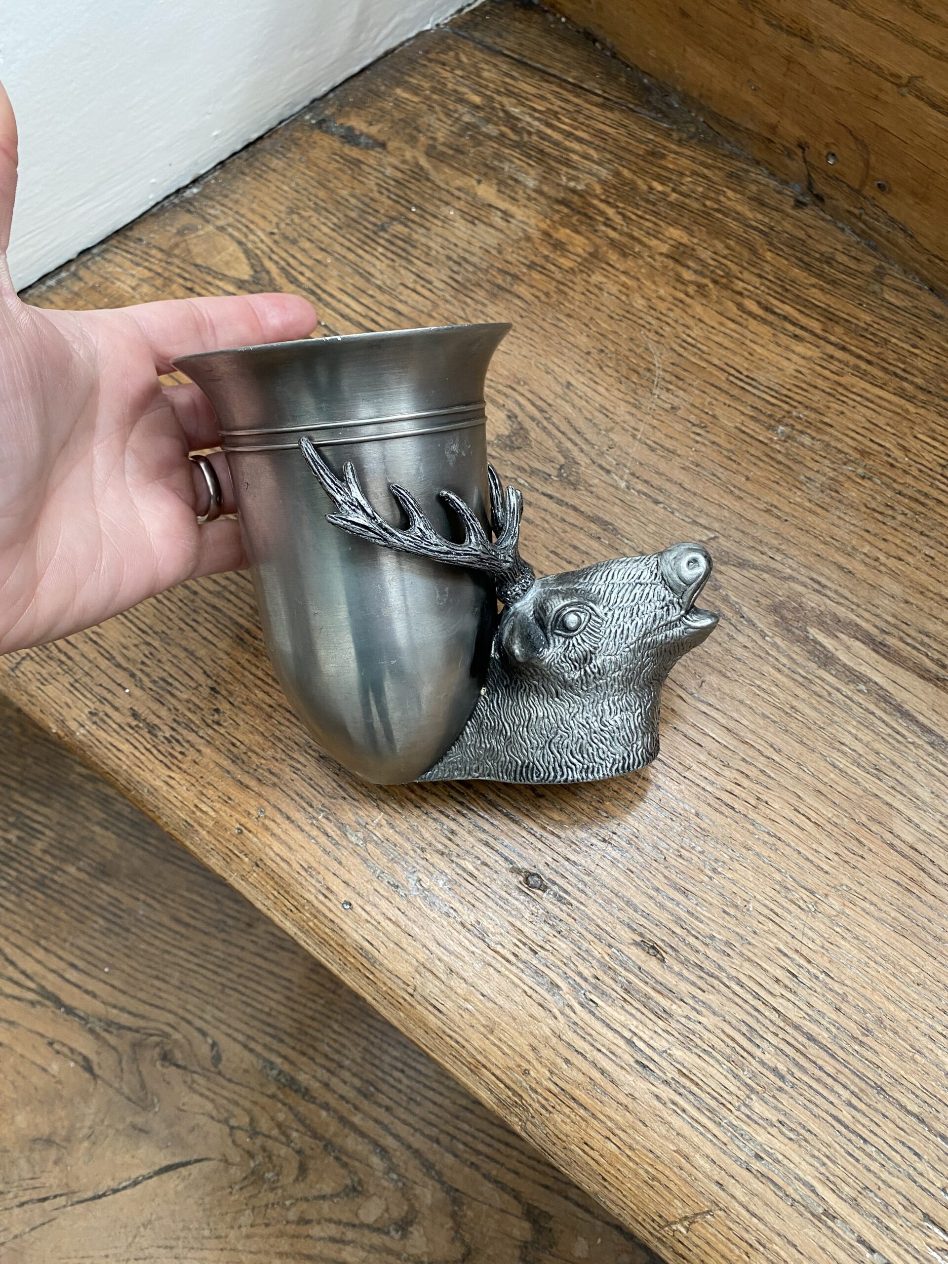 Gobelet étain cerf allemand BMF ZINN chasse