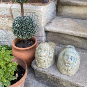 Tête de lion terre cuite Vernissée