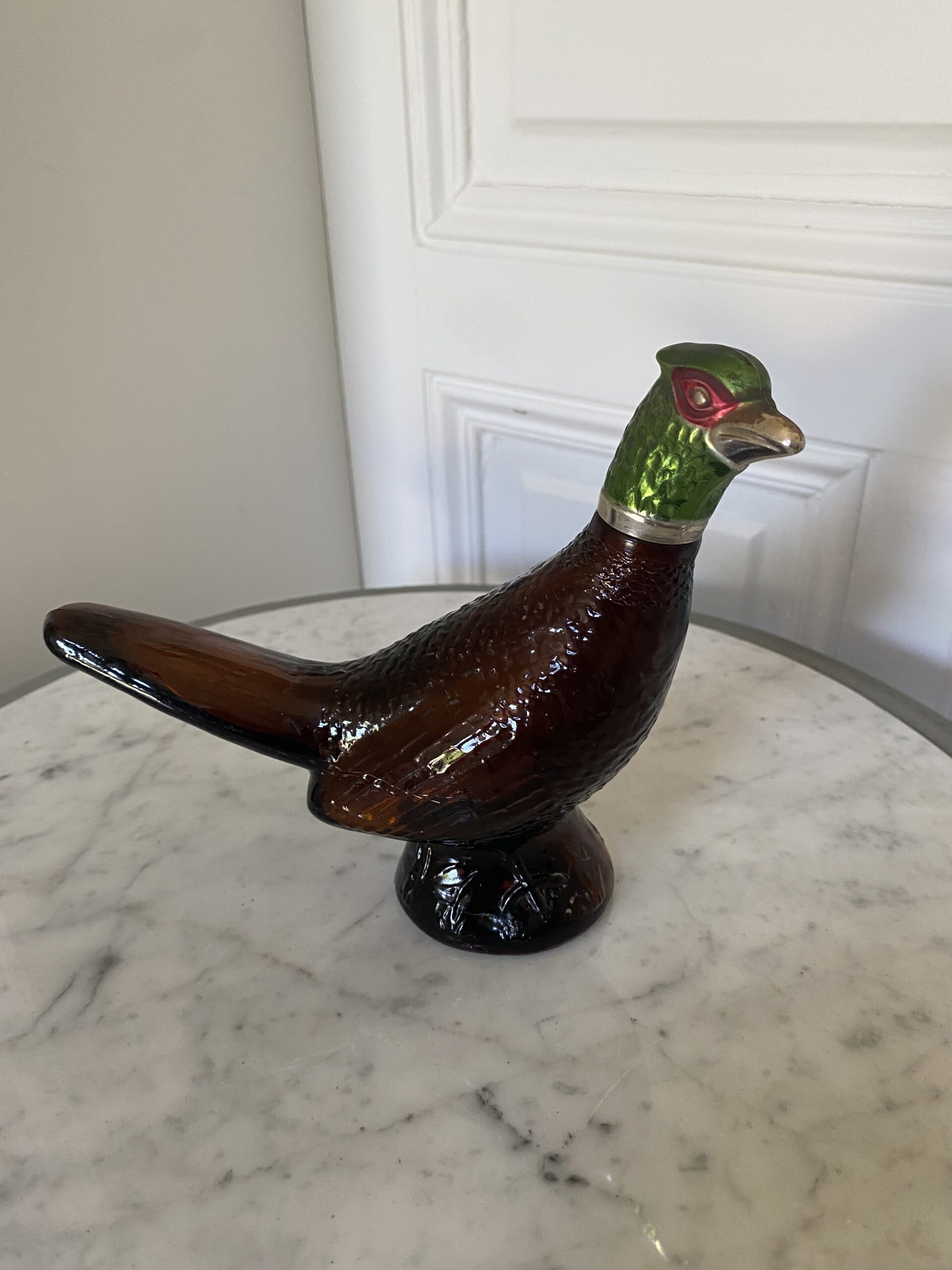 Flacon en verre parfum faisan Avon vintage