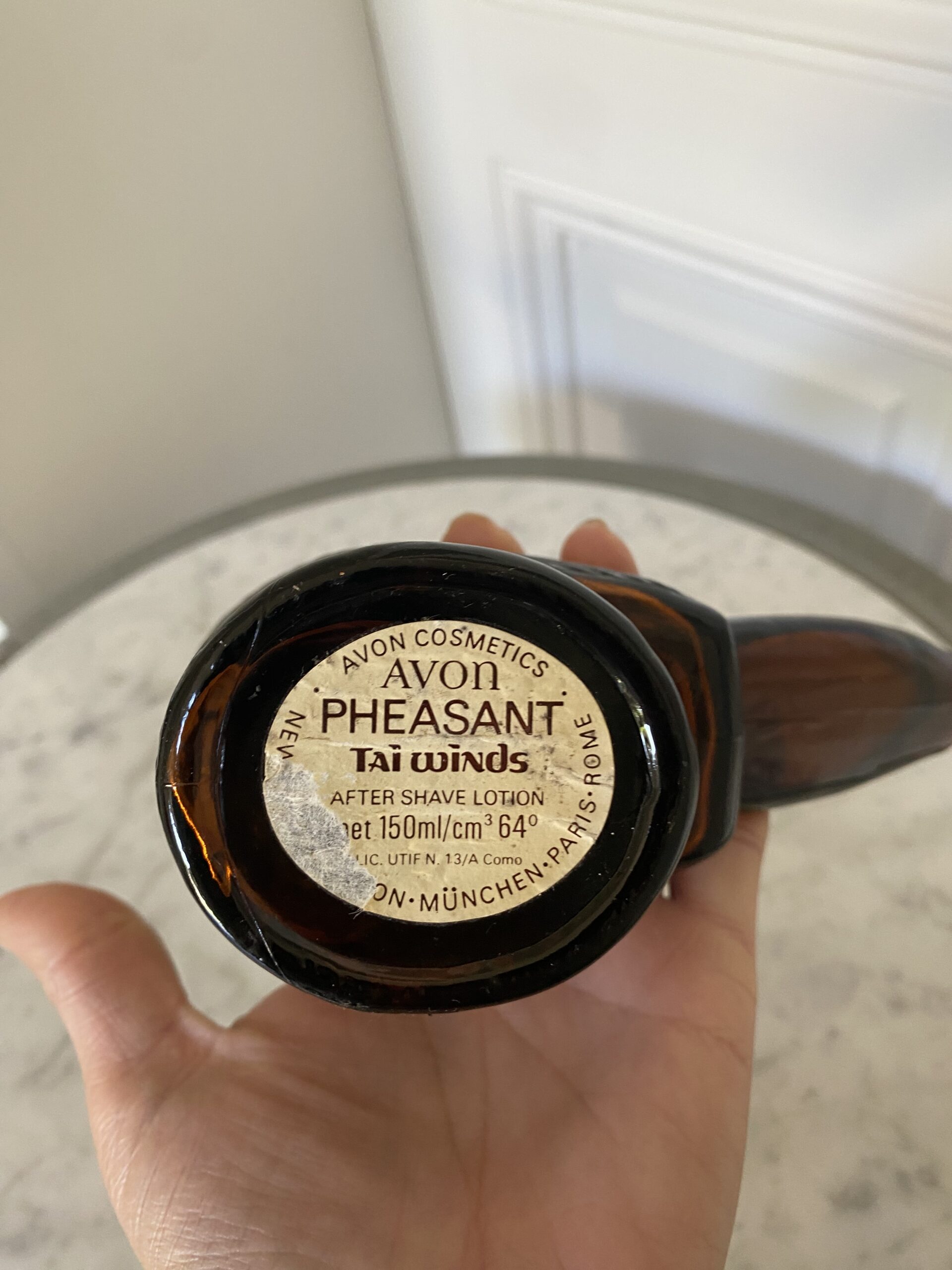 Flacon en verre parfum faisan Avon vintage