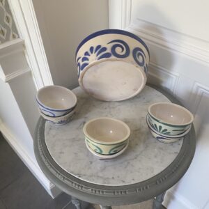 Service coupelles et plat vintage grès émaillé