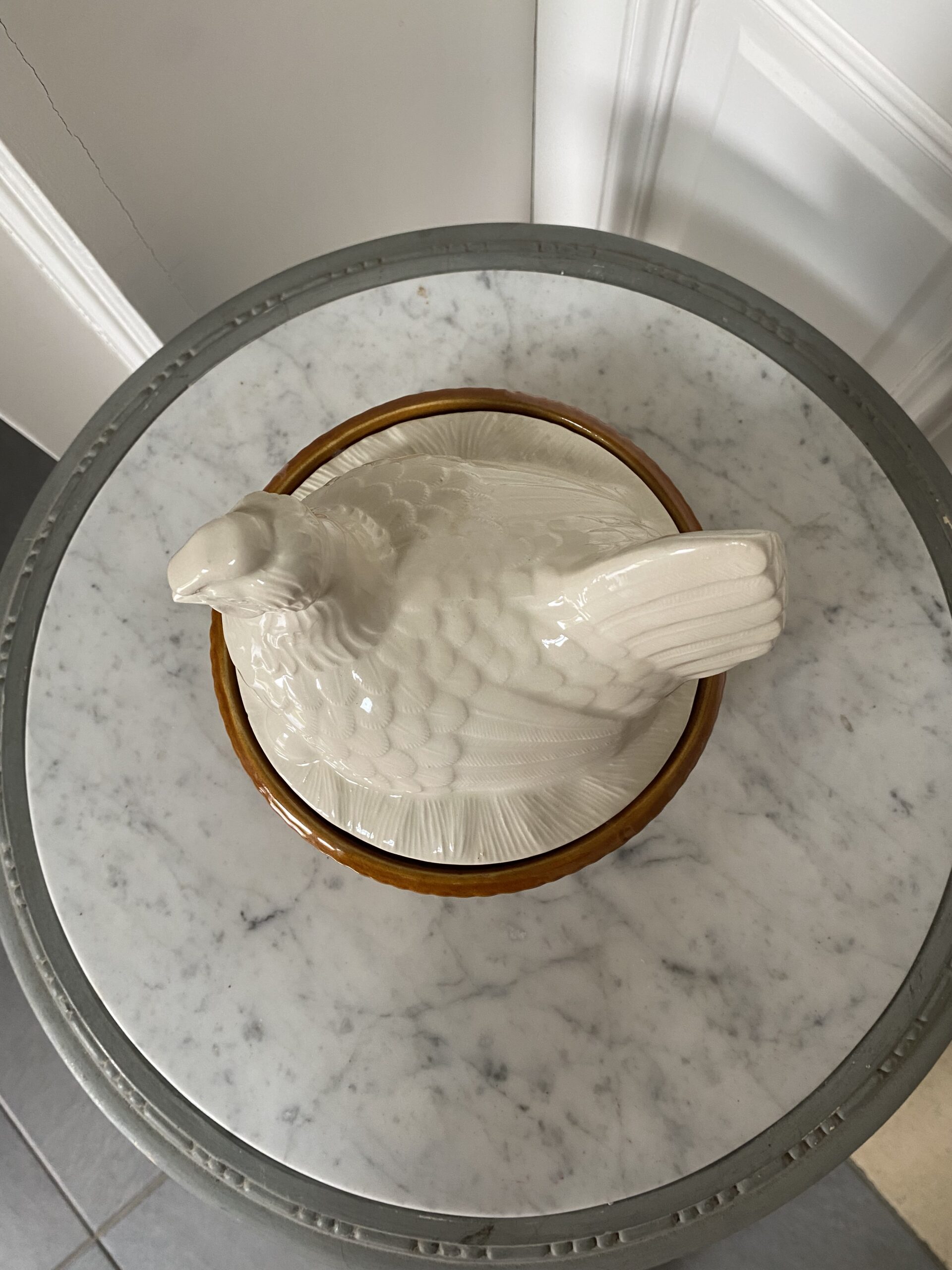 Terrine/bonbonnière poule vintage